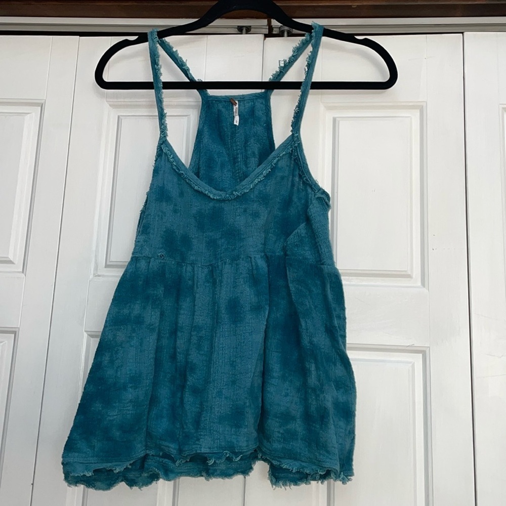FP Free People Blue Dye Tank- Small (Raw Hem)